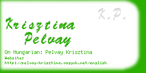 krisztina pelvay business card